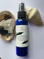 Caribbean Teakwood Body Mist Spray, Woodsy Scent, Natural Perfume Mist